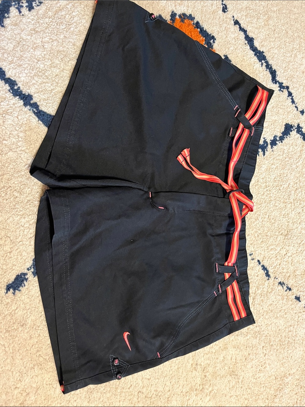 Nike women’s  Black Athletic Shorts with Pink Accents